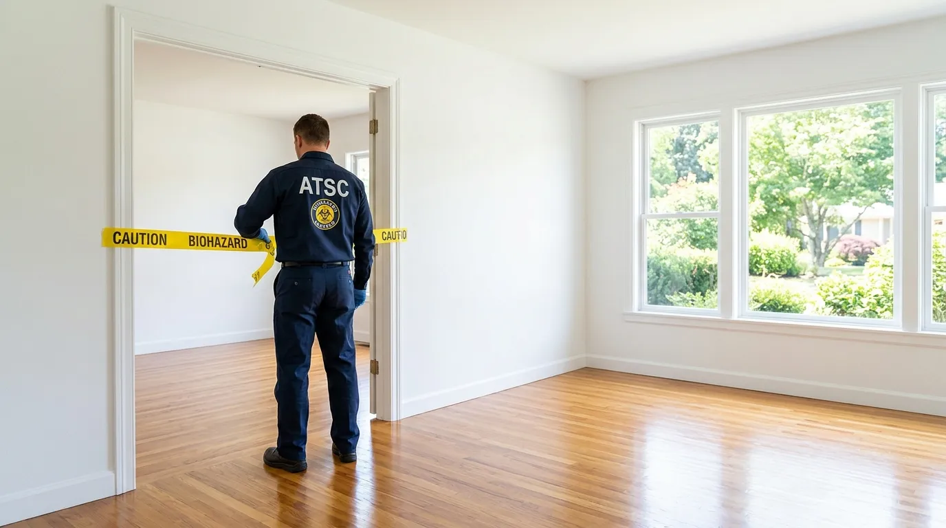 Certified biohazard cleanup crew performing Decomposition Cleanup in Lake Elmo